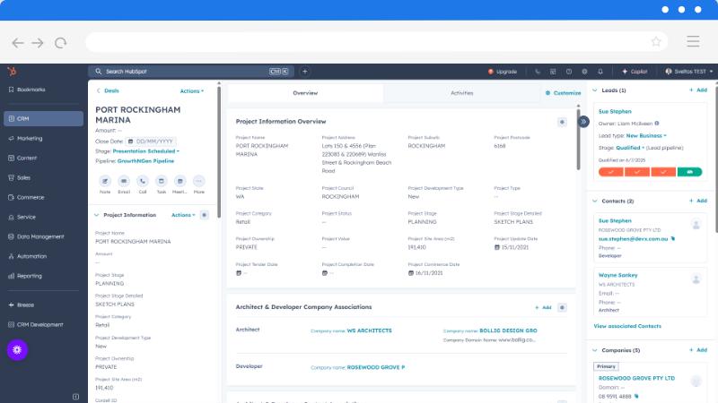 Construction project intelligence live inside HubSpot